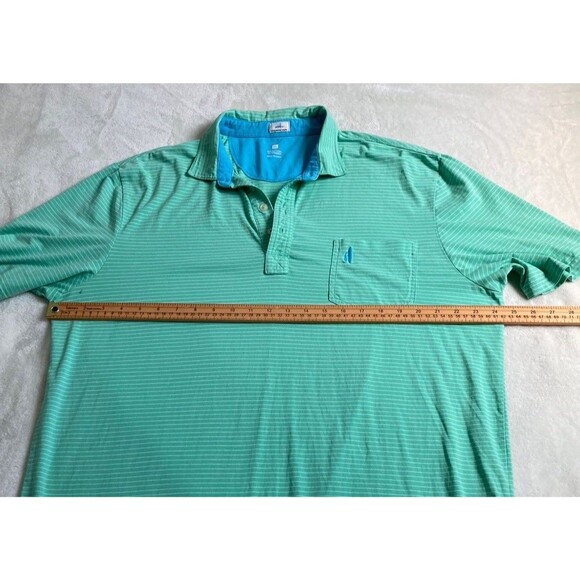 Johnnie O Mens Polo Shirt Extra Large Green Stretchy Golf Surfer Hangin Out - Picture 3 of 7